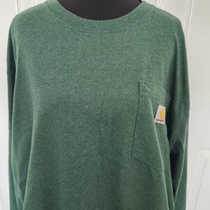 Carhartt Size XLT Loose Fit Green Long Sleeve Shirt